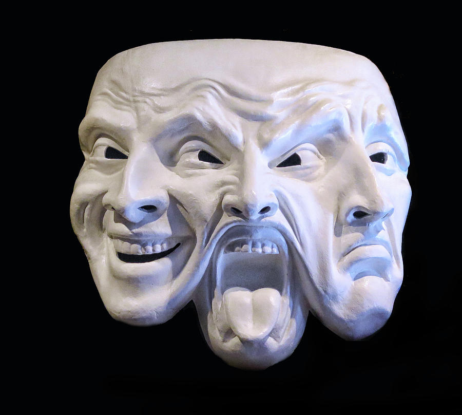 Mask Photograph - Happy,Sad and Mad by Dave Mills