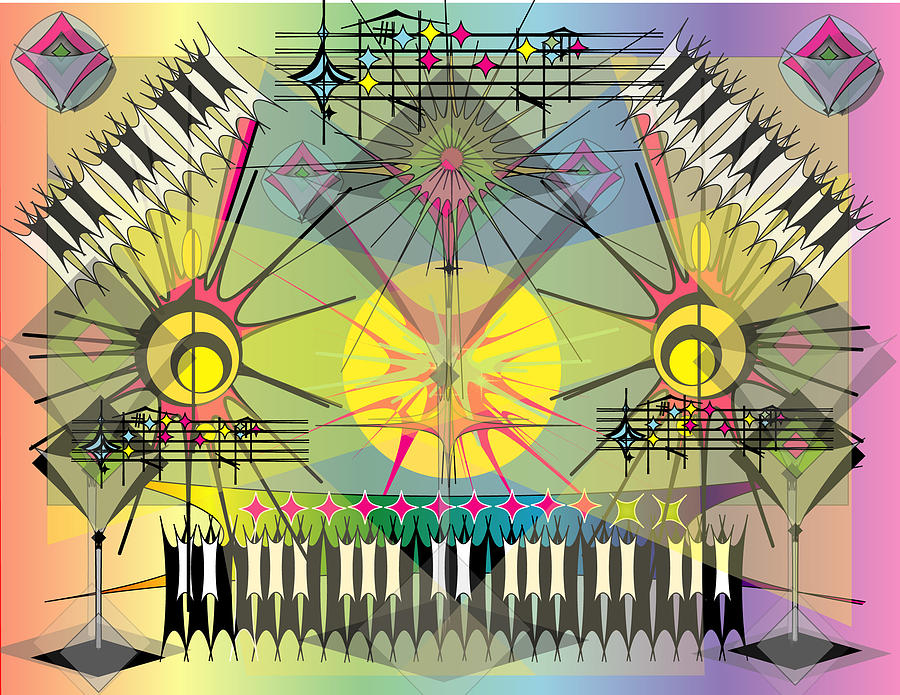 Music Digital Art - Hapyhour Keyboards by George Pasini Music Digital Art - Hapyhour Keyboards by George Pasini
