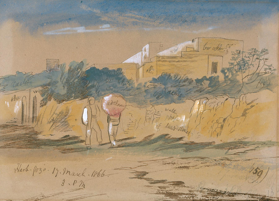Harb. Gozo Drawing by Edward Lear