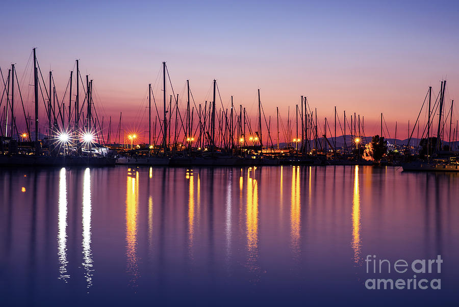 Harbor in the evening Photograph by Anna Om