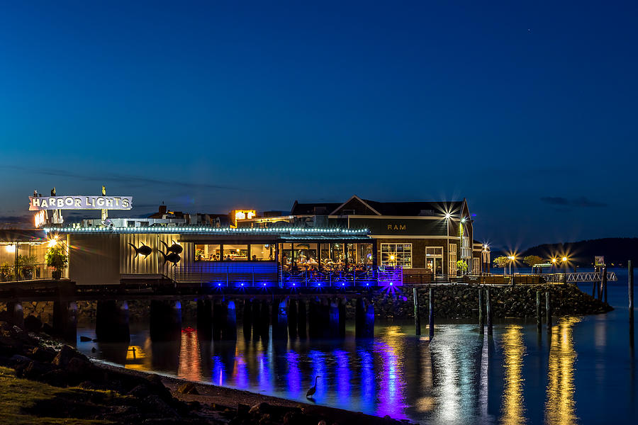 Harbor Lights During Blue Hour Photograph by Rob Green