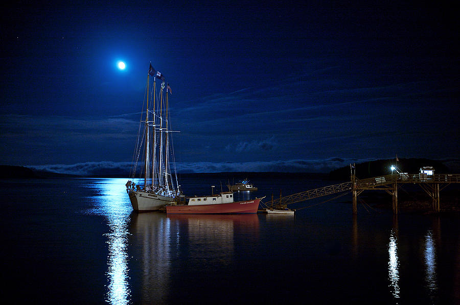 Harbor Moon Photograph by Lawrence Boothby