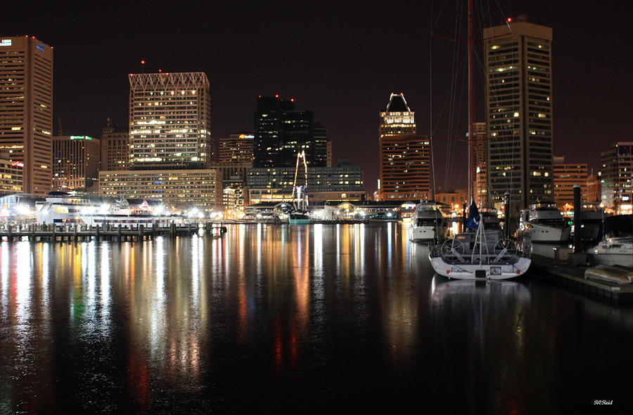 Harbor Nights - Baltimore Skyline Photograph by Ronald Reid