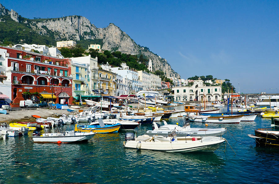 Boat Photograph - Harbor of Isle of Capri by Jon Berghoff