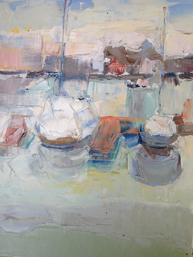 Harbor Sailboats Painting by Suzanne Giuriati Cerny