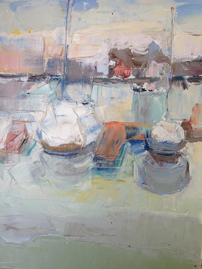 Harbor Sailboats Painting