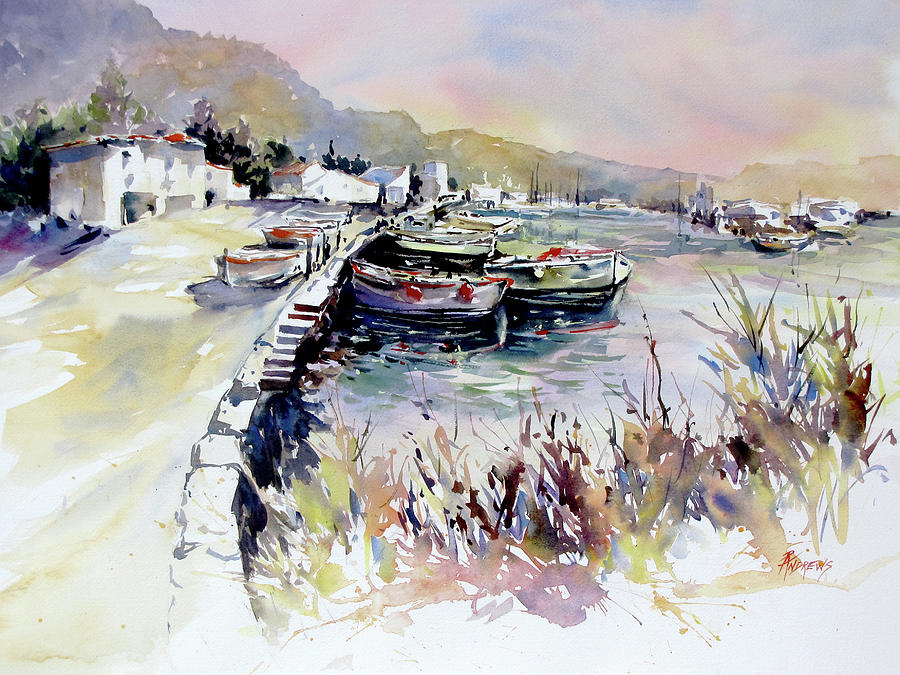 Harbor Shapes Painting by Rae Andrews