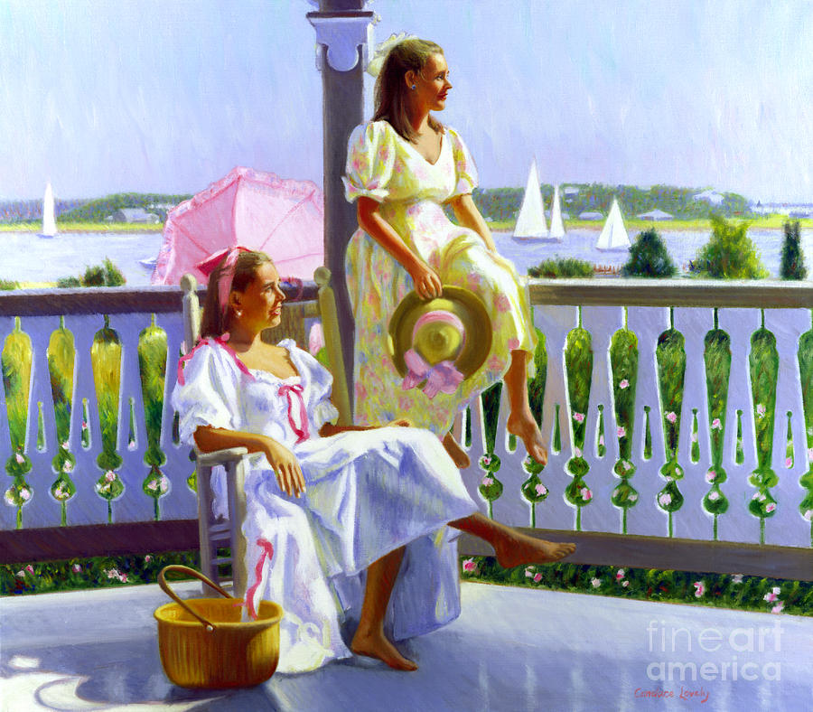 Harbor View Porch Painting by Candace Lovely