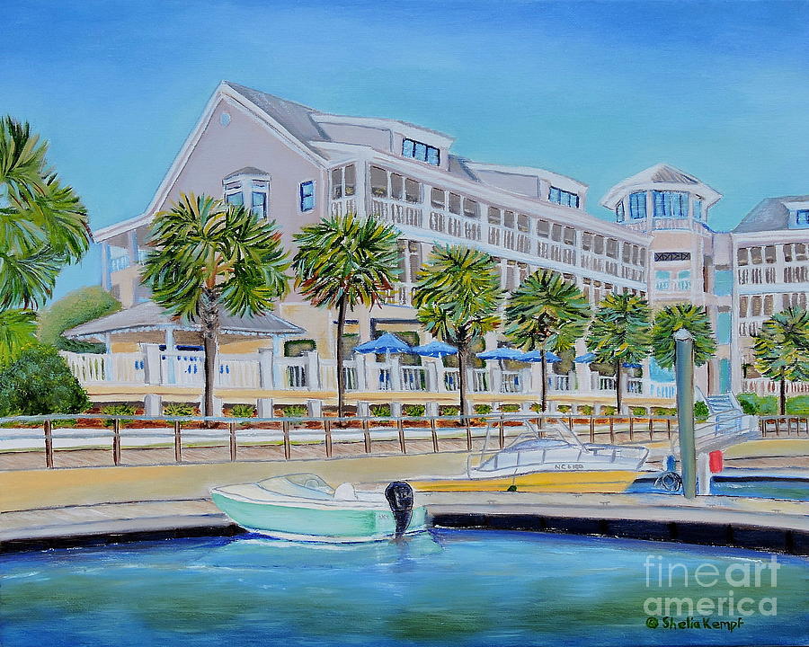 Harborside Marina Painting by Shelia Kempf