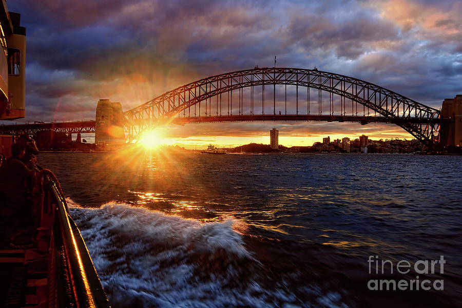 Sunset Photograph - Harbour Bridge Sunset by Kaye Menner by Kaye Menner