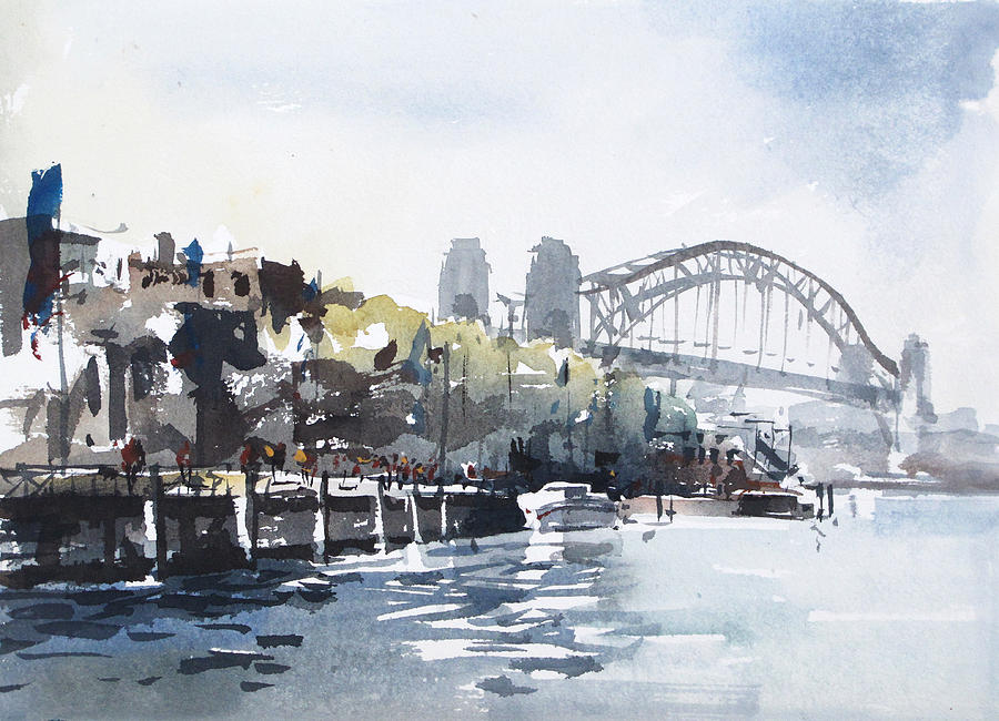 Harbour Bridge Sydney Painting by Tony Belobrajdic