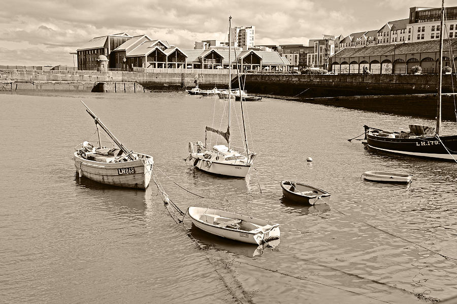 Harbour In Retro Style. Photograph