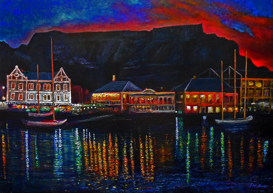 Sunset Painting - Harbour Lights by Michael Durst