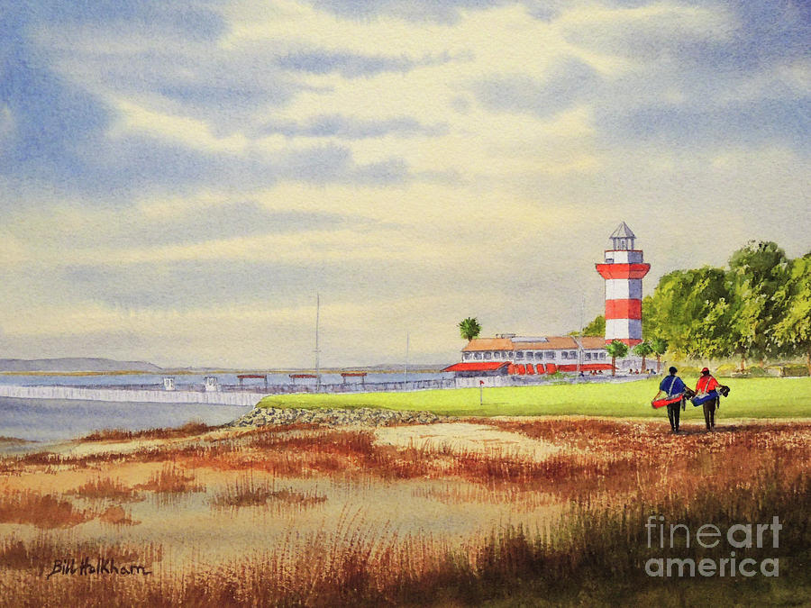 Hilton Head Island Painting - Harbor Town Golf Course 18th Hole by Bill Holkham