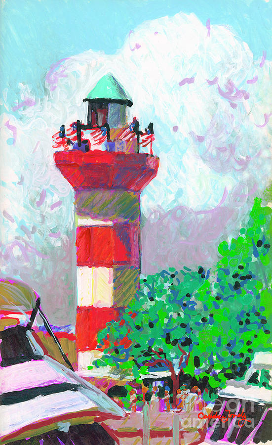 Harbour Town Light House Painting by Candace Lovely