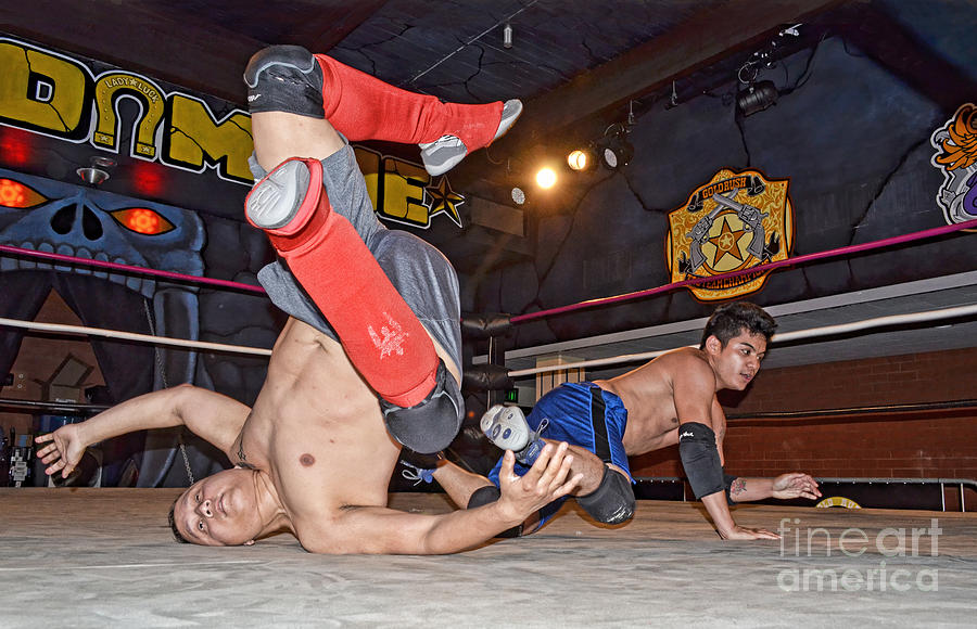 Hard Falls During Pro Wrestling Training  Photograph by Jim Fitzpatrick