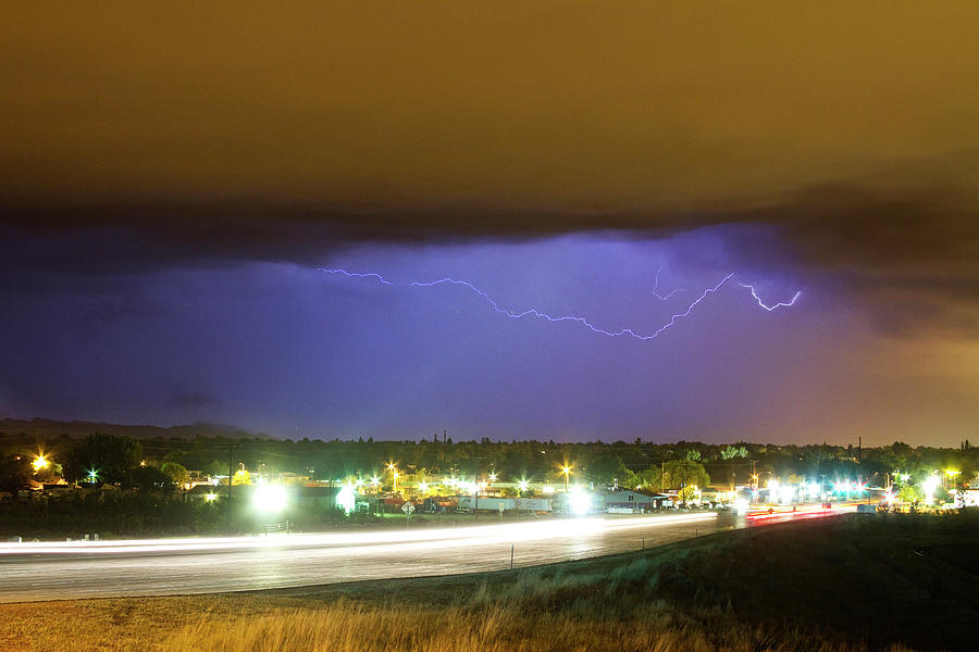 Hard Rain  Lightning Thunderstorm over Loveland Colorado Photograph by James BO Insogna