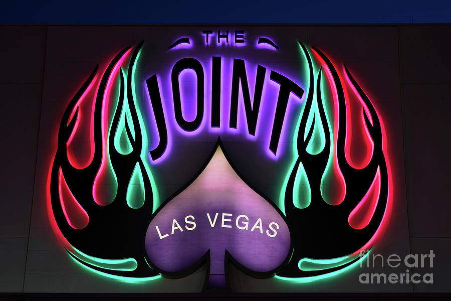 The Joint Photograph - Hard Rock Casino the Joint Red Green and Purple Lights  by Aloha Art