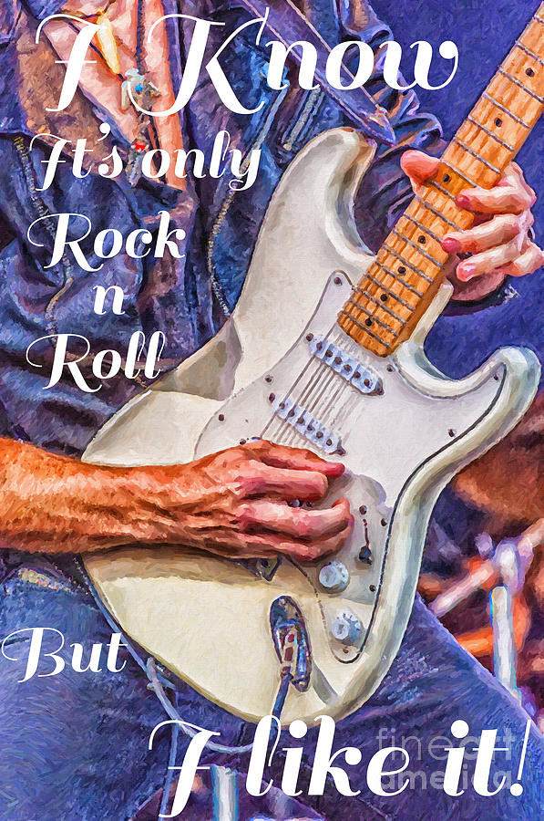 Hard Rock Guitarist Digital Painting Painting by Antony McAulay