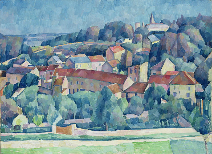 Hardricourt Village and Castle Painting by Walter Rosam
