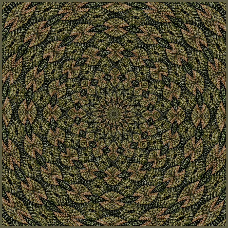 Hardwood Mandala Tile- Earthen Digital Art by Doug Morgan