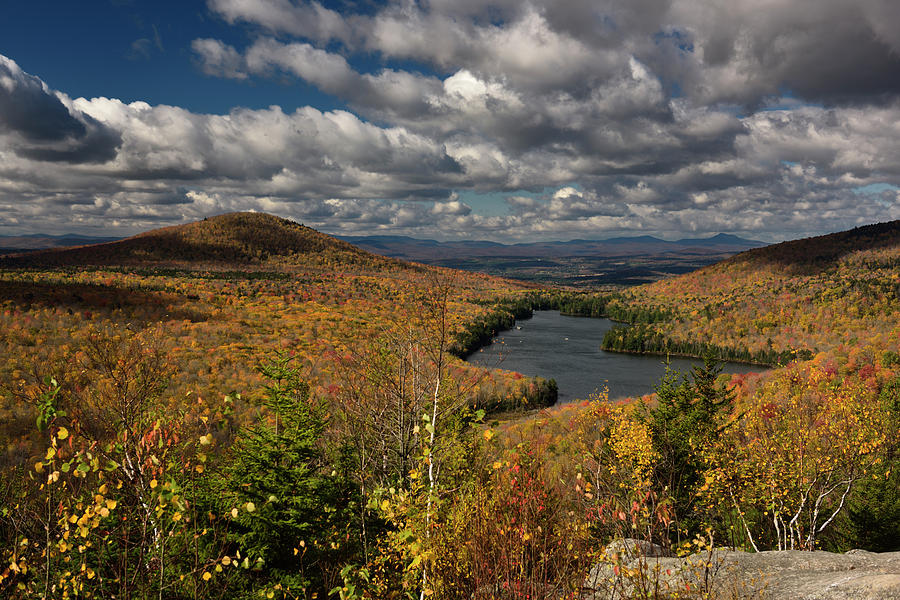 Hardwood Mountain Kettle Pond and Mountain in the Fall from Owls Photograph by Reimar Gaertner