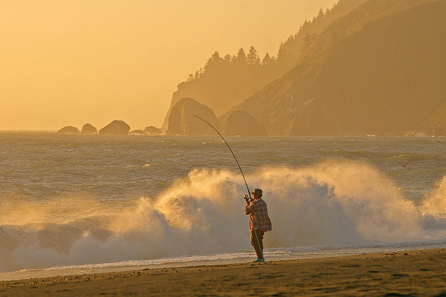 Hardy fisherman on the California coast Photograph by Ulrich Burkhalter
