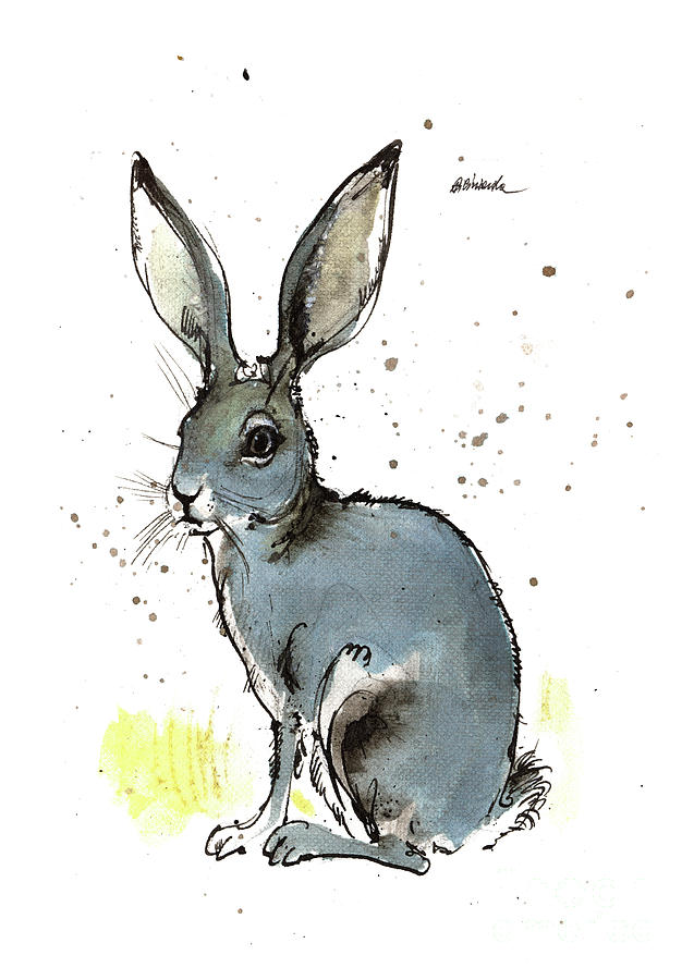 Rabbit Painting - Hare 2018 05 19 by Ang El