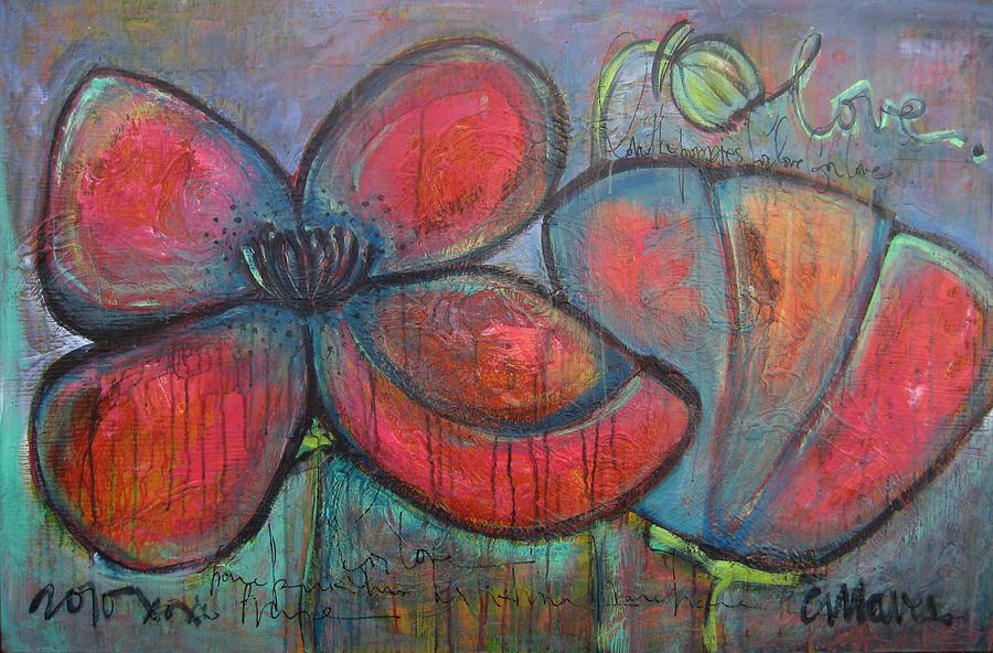 Hare Hare Poppies Painting by Laurie Maves ART