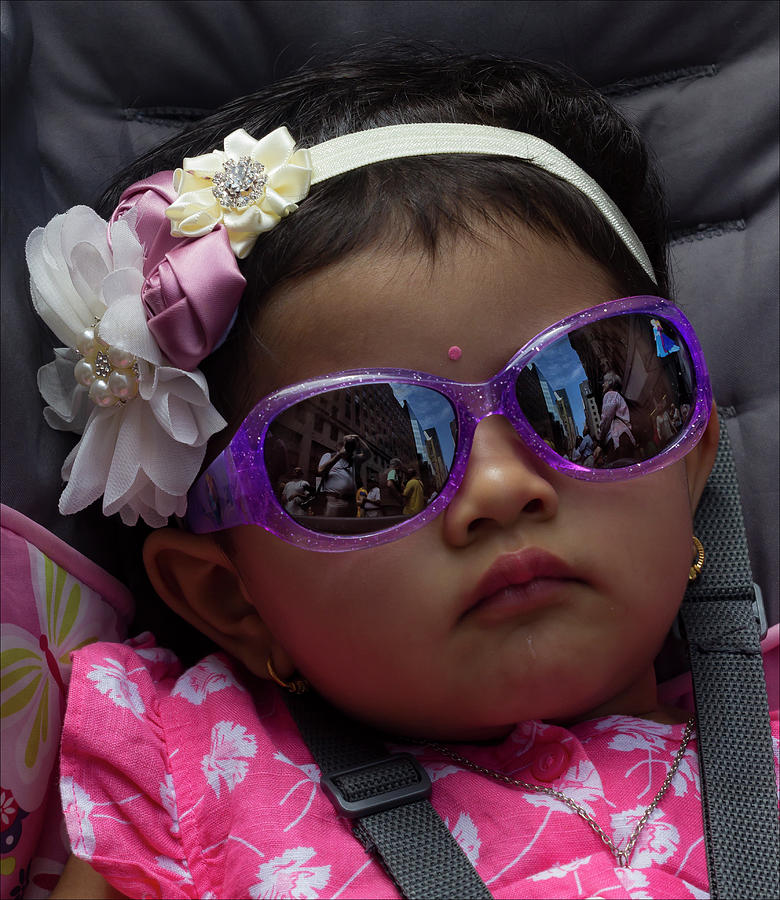 Hare Krishna Parade nyc 6_10_17  NYC Toddler with Sunglasses Photograph by Robert Ullmann