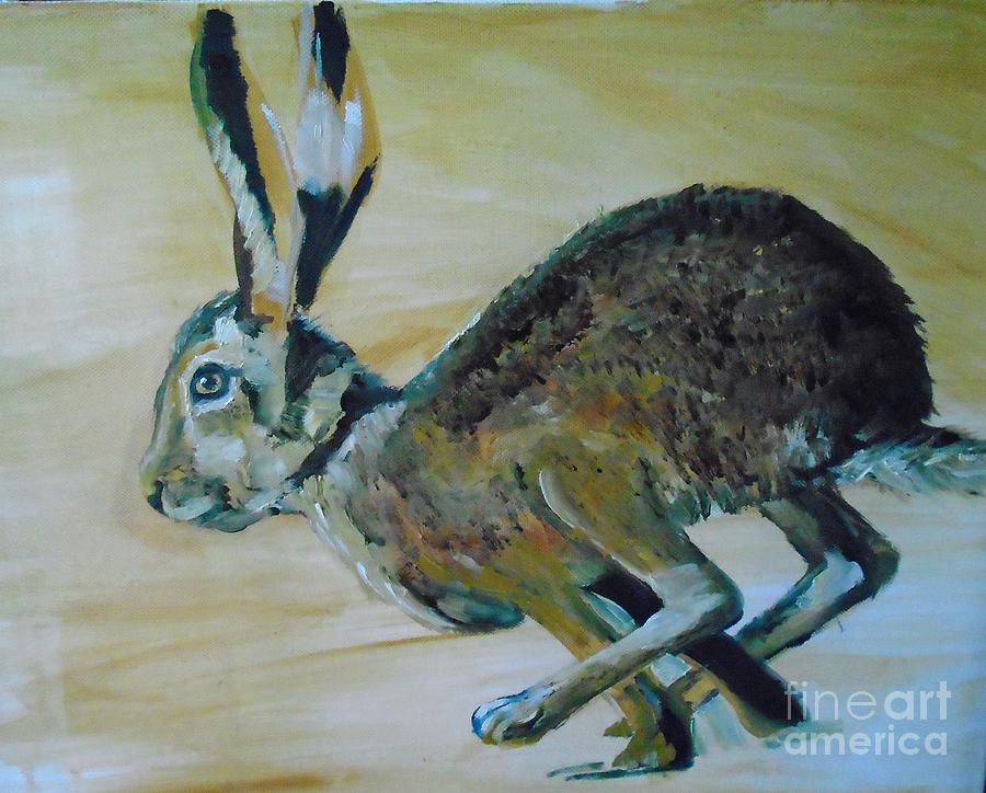 Hare on the Run Painting by Angela Cartner