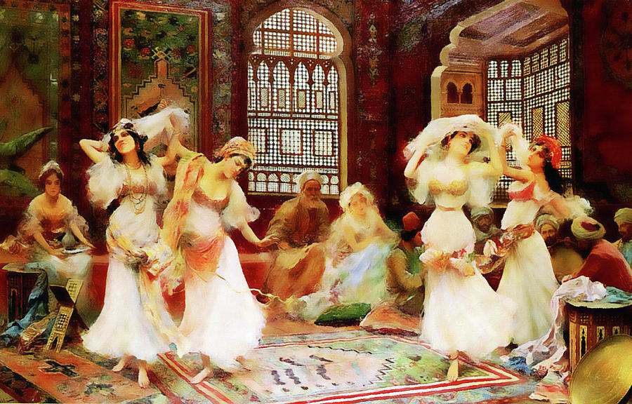 Scene Painting - Harem Dancers by Media Impasto Paper