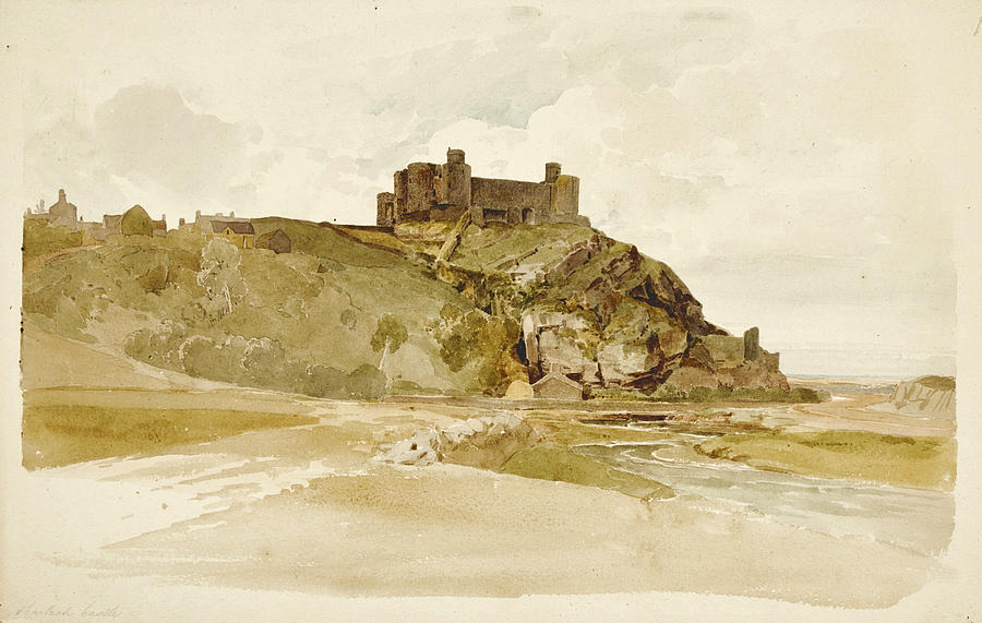 Harlech Castle. North Wales Drawing by Joshua Cristall