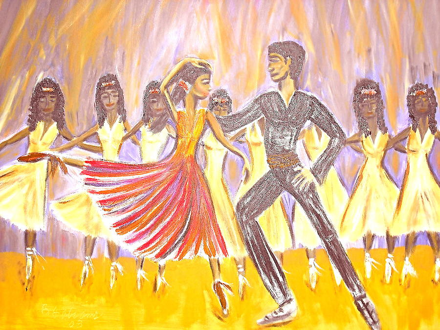 Dancers Painting - Harlem Dance Troop by BJ Abrams