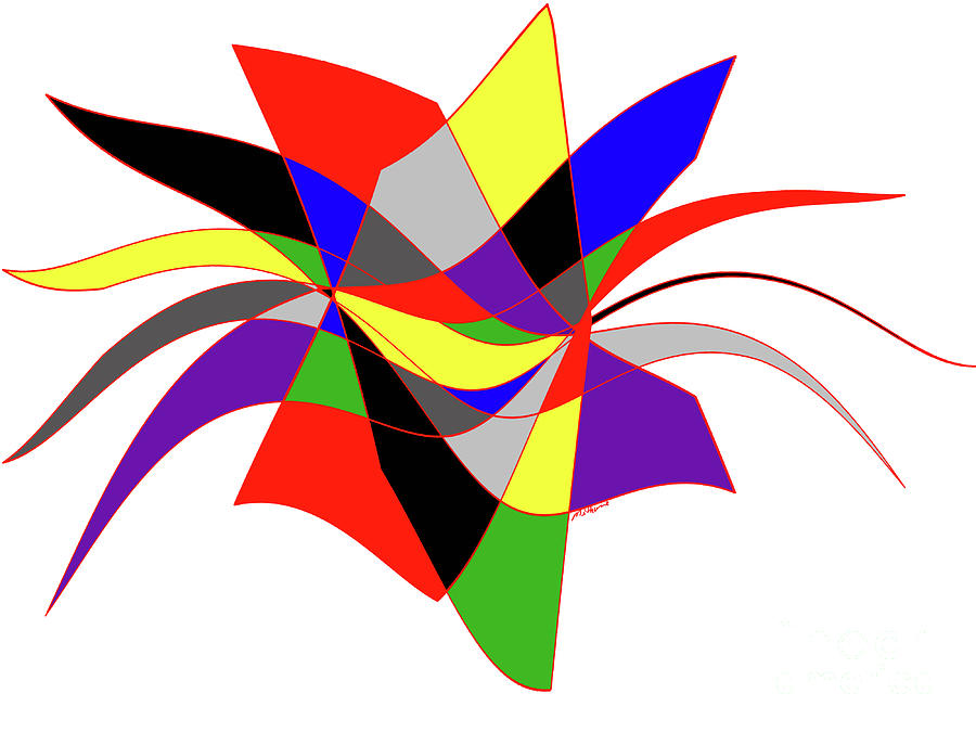Primary Colors Painting - Harlequin Flower by Two Hivelys
