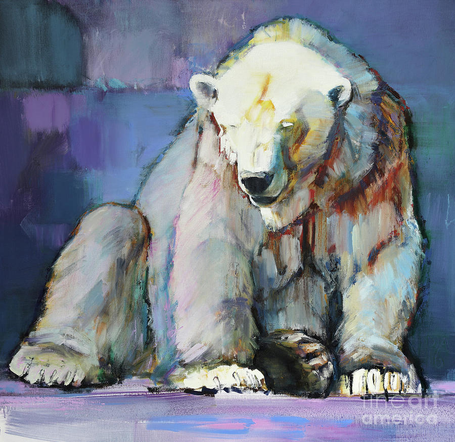 Polar Bear Painting - Harlequin by Mark Adlington