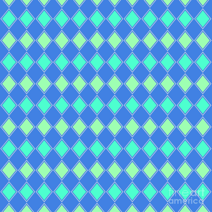 Pattern Digital Art - Harlequin Minty Fresh by Two Hivelys