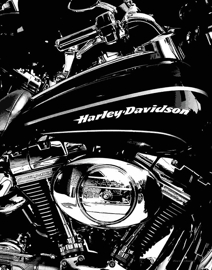 Harley Black and White Photograph by Coke Mattingly