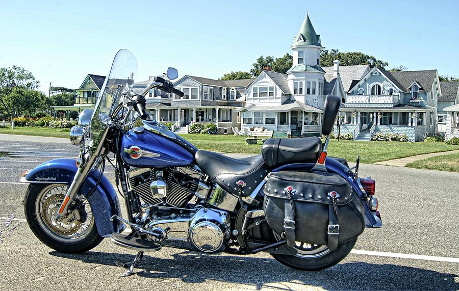 Harley Davidson at Oak Bluffs Photograph by David Birchall