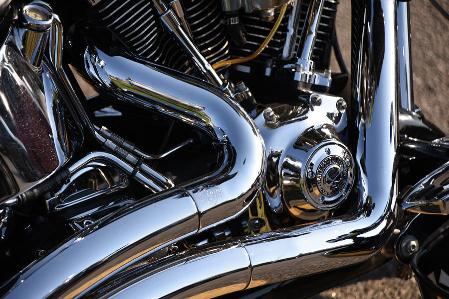 Harley Davidson Chrome Photograph by Mike Martin