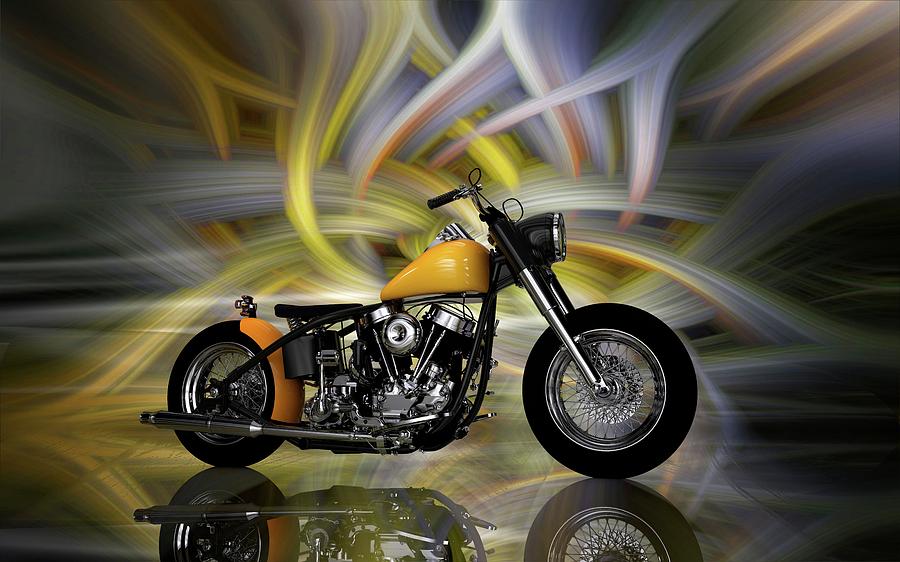 Harley Davidson Custom Bike Digital Art by Louis Ferreira