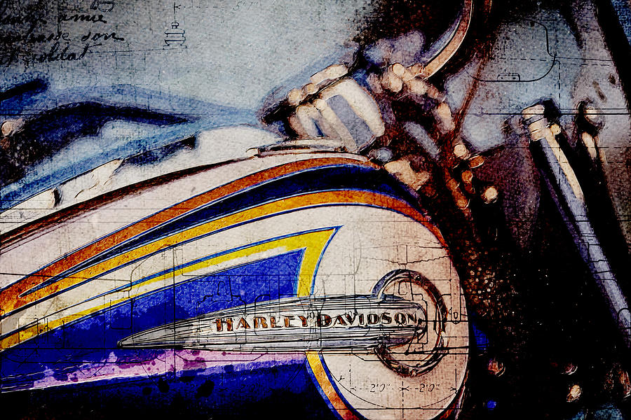 Harley Davidson Flstnse Cvo Softail Deluxe Digital Art