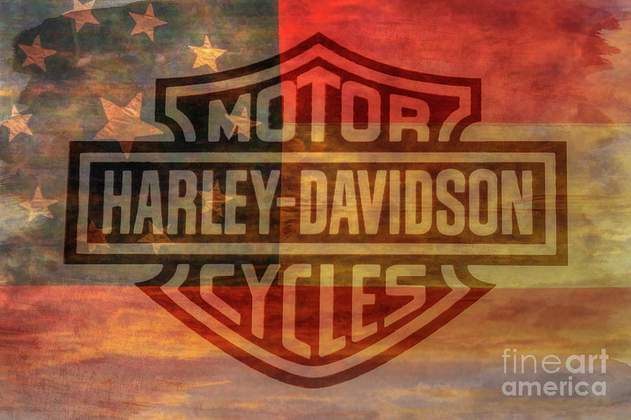 Harley Davidson Logo Old Confederate Flag Digital Art by Randy Steele