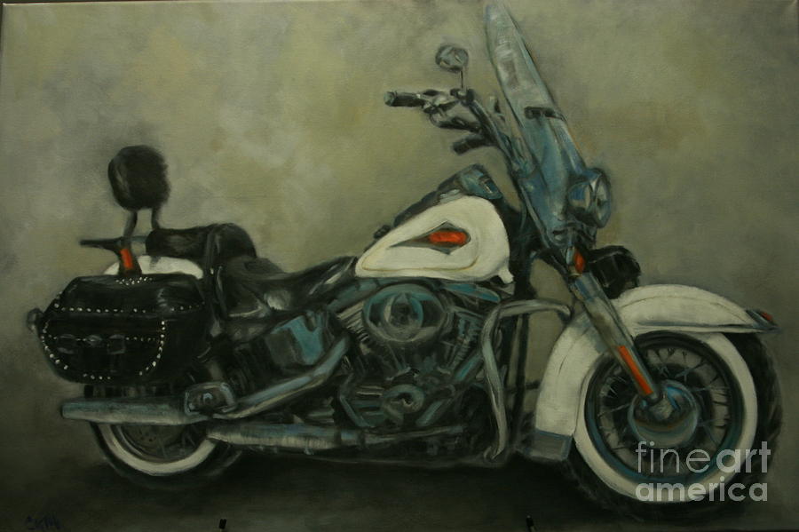 Harley Davidson Motorcycle Painting - Harley Davidson Softail by Cynthia Kinsley Miller