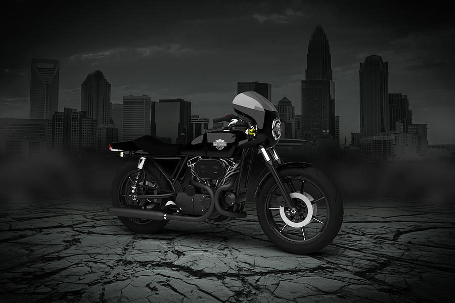 Harley Davidson XLCR 1977 City Digital Art by Aged Pixel - Fine Art America