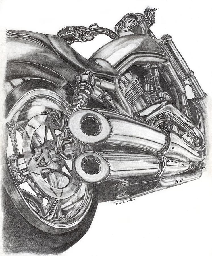 Harley Drawing by Kristen Wesch Fine Art America