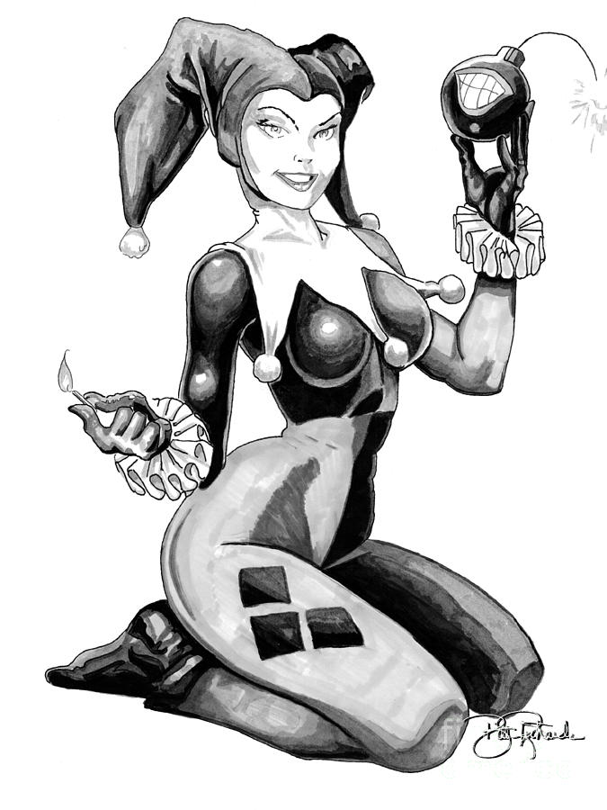 Harley Quinn Drawing by Bill Richards