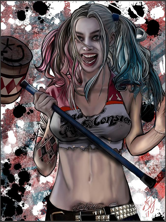 Batman Movie Digital Art - Harley Quinn by Kendall Tabor