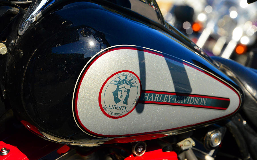 Harley tank with Miss Liberty Photograph by David Lee Thompson