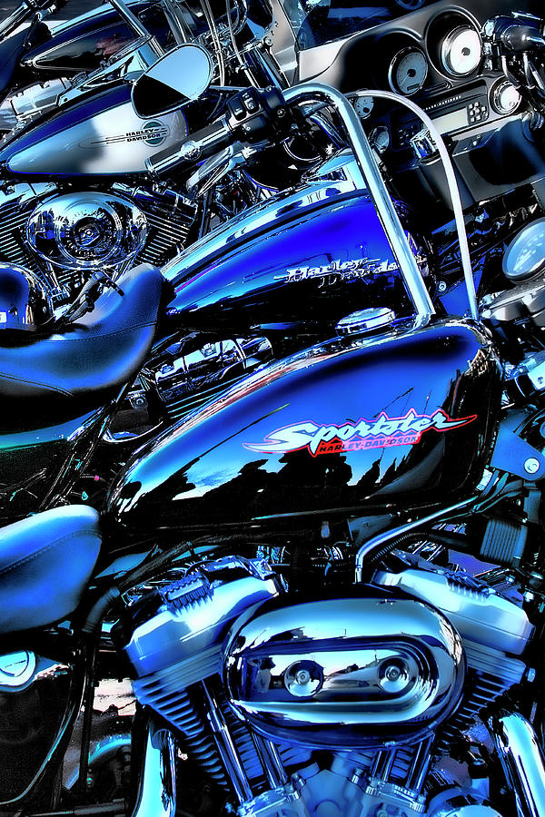 Harleys all in a Row Photograph by David Patterson